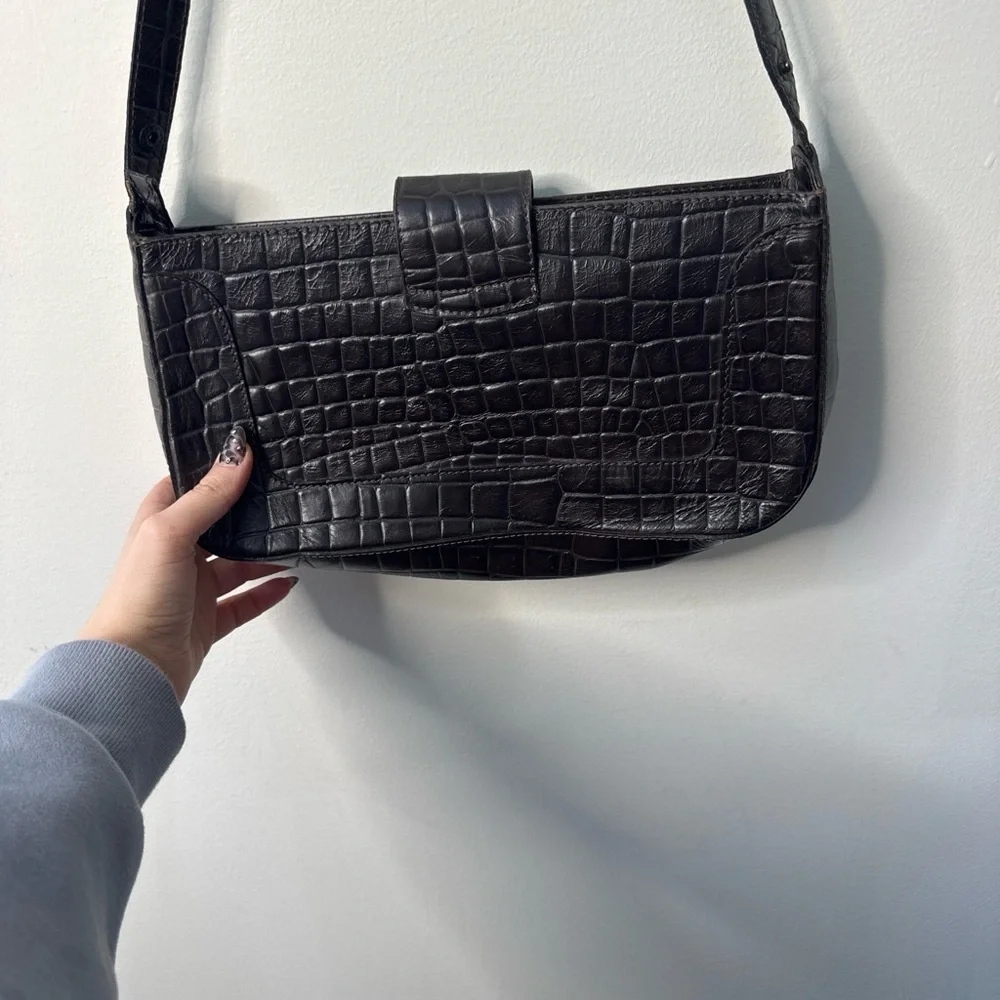 Via Spiga Genuine Croc Embossed Leather Mini Bag